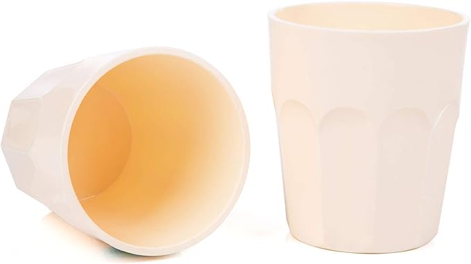 Mintra Home Unbreakable Drinking Cups and Tumblers 4PK - Shatterproof, BPA Free, Reusable, Party Cups, BBQ, Colorful Set, indoors and outdoors (Cream, Small - 12oz) - Bloomnest
