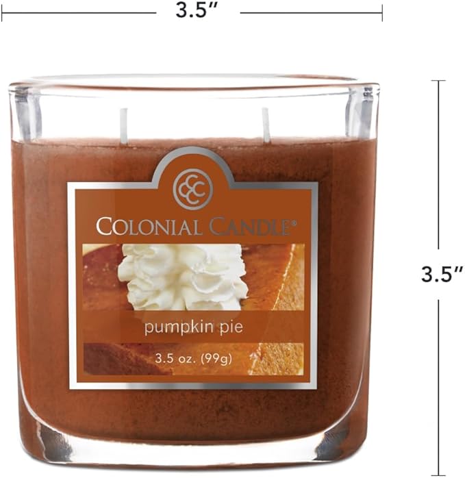 Colonial Candle Pumpkin Pie Scented Jar Candle, 2 Wick, 3.5 oz, Mottled Wax Candle - Bloomnest