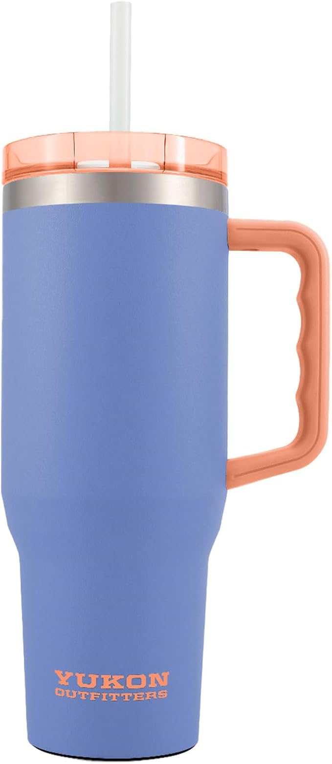 Yukon Outfitters Fit Forty 40oz Double Wall Vacuum Insulated Stainless Steel Tumbler with Reusable Straw & Ergonomic Handle | For Hot or Cold Beverage, Persian Jewel - Bloomnest