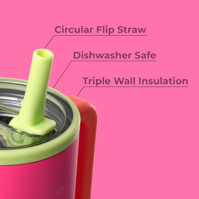 HydroJug Traveler - 40 oz Water Bottle with Handle & Flip Straw - Fits in Cup Holder, Leak Resistant Tumbler-Reusable Insulated Stainless Steel & Rubber Base - Gifts for Women & Men, Orchid - Bloomnest