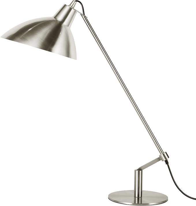 Desk Lamp Modern Industrial 100% Metal Table Lamp 22", Soft White Light (3000K) with Adjustable Switch, Ideal for Office Bedroom Study Room Living Room Nightstand Bedside Lamps Nickel - Bloomnest