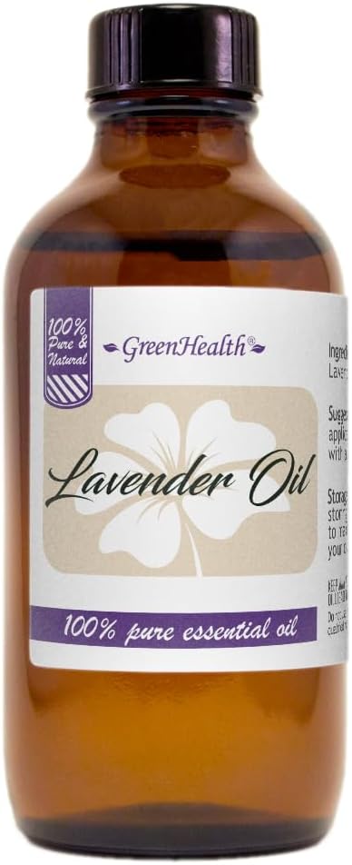 GreenHealth Lavender Essential Oil – 4 fl oz – 100% Pure, Therapeutic Grade, Premium Quality for Aromatherapy, Relaxation & Home Use
