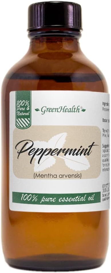Peppermint Essential Oil - 4 fl oz - 100% Pure Essential Oil - GreenHealth Greenals