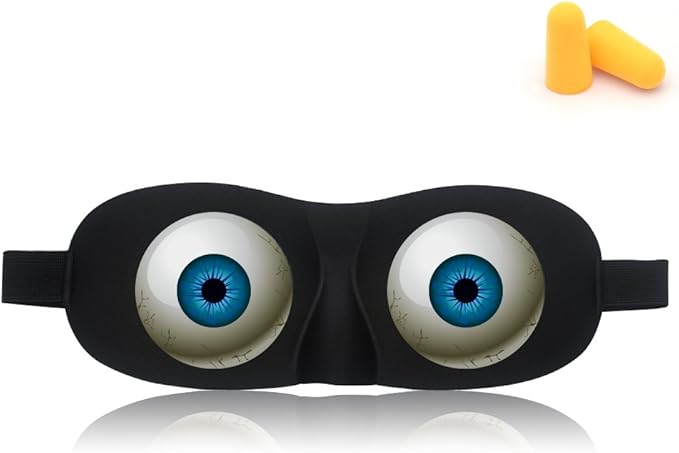 Tphon Eye Sleep Mask Funny Blindfold for Women Men Kid, Upgraded 3D Contoured 100% Blackout Sleeping Mask with Adjustable Strap, Soft Night Blindfold Eye Shades for Travel Naps Shift Works Games - Bloomnest