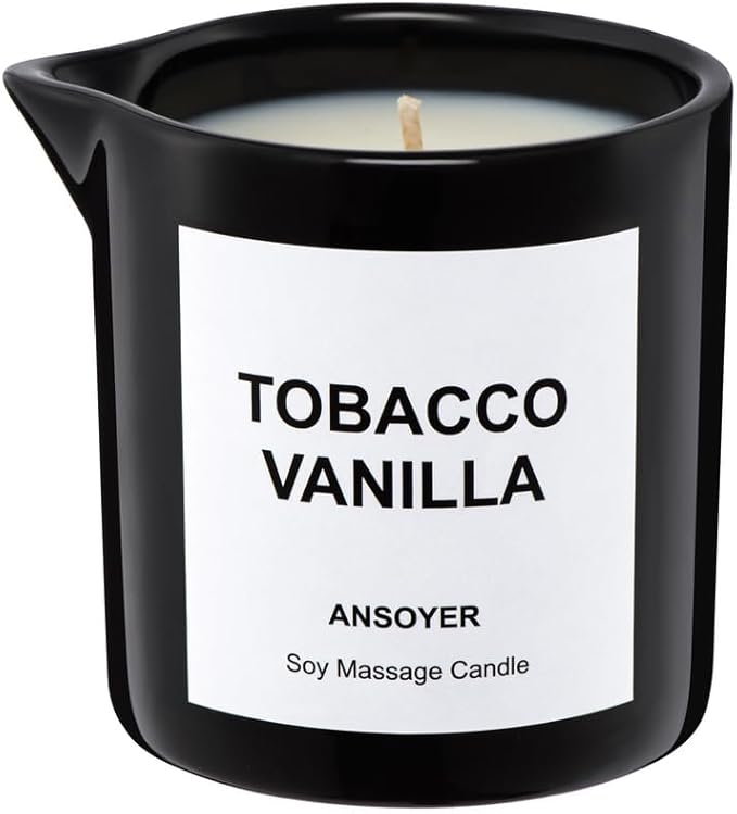 Massage Oil Candle for Men, Ultra Hydrating Body Care with Soybean Oil, Body Oil Candle, 8.1oz, Amazing Gift (Tobacco Vanilla) - Bloomnest