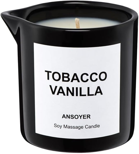 Massage Oil Candle for Men, Ultra Hydrating Body Care with Soybean Oil, Body Oil Candle, 8.1oz, Amazing Gift (Tobacco Vanilla) - Bloomnest