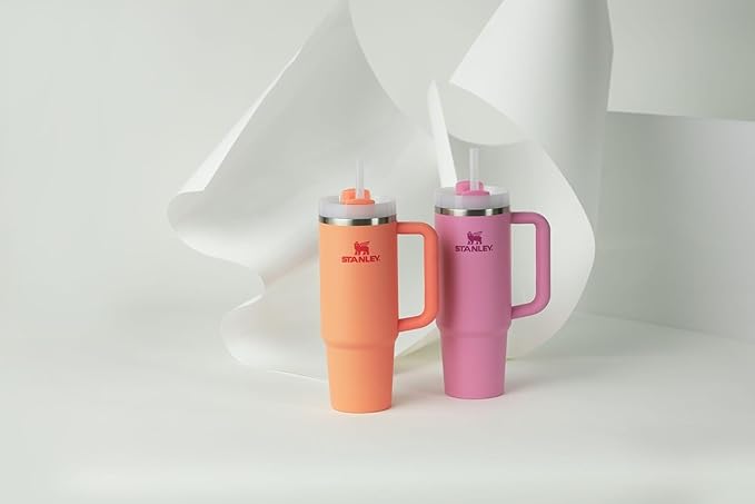 STANLEY Quencher H2.0 Tumbler with Handle and Straw 30 oz | Flowstate 3-Position Lid | Cup Holder Compatible for Travel | Insulated Stainless Steel Cup | BPA-Free | Peony - Bloomnest
