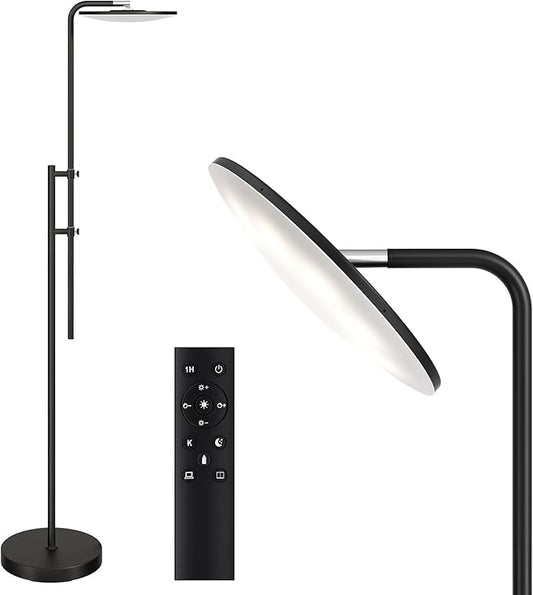 SUNMORY 32W/3000LM Floor Lamps, Super Bright LED Standing Lamp with Remote Control, Adjustable Tall Lamp with 350°Rotating Head, Modern Dimmable Torchiere Corner Lamp for Living Room, Bedroom, Office - Bloomnest