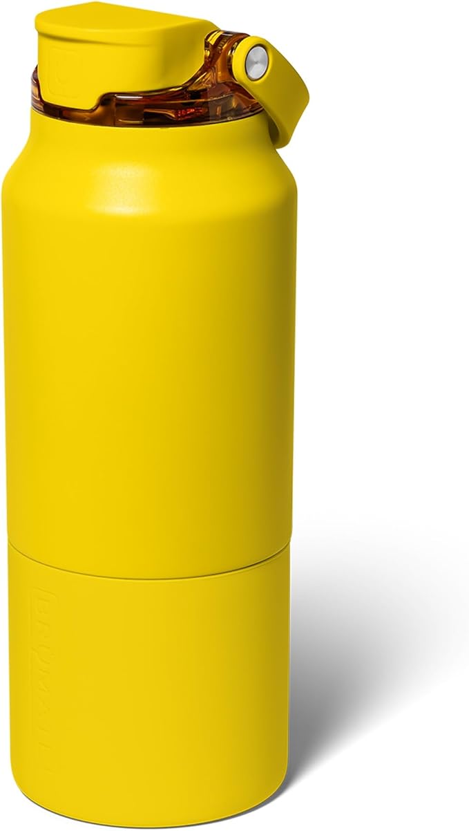 BrüMate Rise 35oz Water Bottle With 100% Leakproof Covered Silicone Straw | Insulated Stainless Steel Water Bottle With Removable Straw | Fast Flow | Soft Sip Silicone Spout | BPA-Free (Pineapple) Br%C3%BCMate