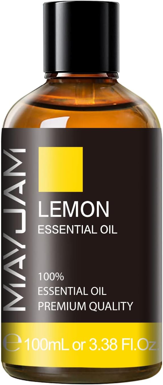 Lemon Essential Oil, MAYJAM Large Volume Pure Essential Oils with Glass Dropper, Lemon Oil Essential Oils for Aromatherapy Diffusers DIY, 100ml - Bloomnest