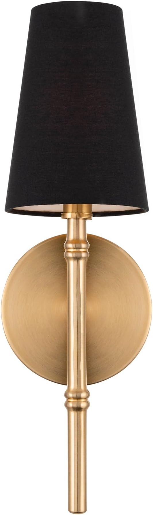 Kira Home Torche II 15" Petit Modern Wall Sconce/Wall Light + Black Linen Shade, Cool Brass Finish - Bloomnest