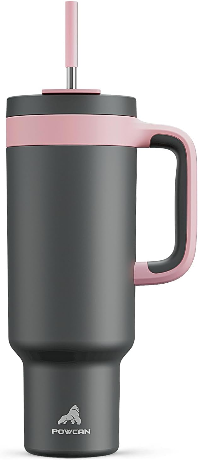 50 oz Tumbler with Handle, 2-in-1 Straw and Sip Lid, Leakproof, Dishwasher Safe, Insulated Stainless Steel Travel Coffee Mug, Keeps Cold for 34 Hours, Fits in Car Cup Holder (Rebellion) - Bloomnest