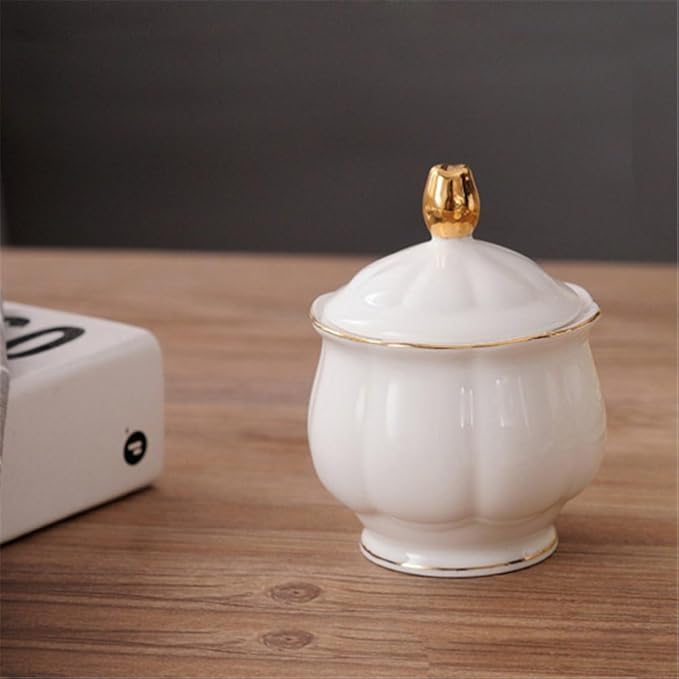 fanquare 15 Pieces Simple White English Ceramic Tea Sets,Tea Pot,Bone China Cups Without Metal Holder,Matching Spoons,Afternoon Tea Set Service Coffee Set - Bloomnest