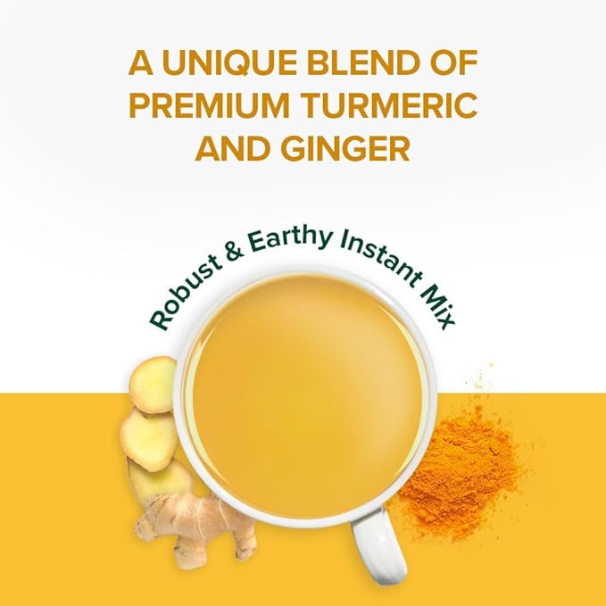 VAHDAM, Golden Milk Powder/Turmeric Ginger Latte Mix (100g, 40 Cups) Caffeine-Free | Powerful Curcumin, Turmeric Powder & Ginger | Brew Hot/Iced Tea - Bloomnest