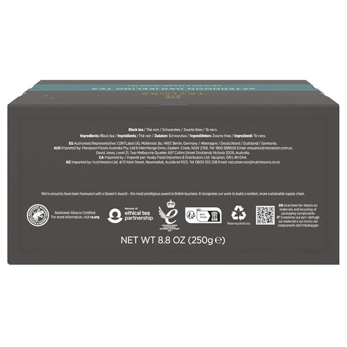 Taylors of Harrogate Afternoon Darjeeling, Black Tea, Individually Wrapped Bags 100 Count (Pack of 1), Delicate, Sweet & Floral, Caffeinated, Enjoy Hot or Iced, 100 Teabags - Bloomnest