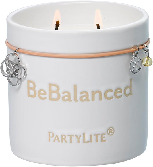 PartyLite Be Centered Cedarwood + Vanilla Jar Candle, 40-50 Hour Burn Time, Essential Oils & Pure Fragrance, Calming, Grounding, and Harmonizing Aromatherapy