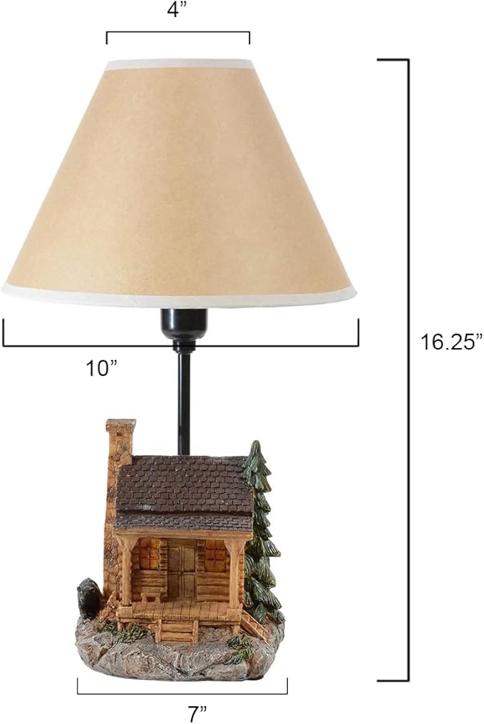 BLACK FOREST DECOR - Cozy Cabin Accent Lamp for Cabin, Living Room, Nightstand, Desk - Vintage Rustic Home Décor - 16.25" x 10" - Bloomnest