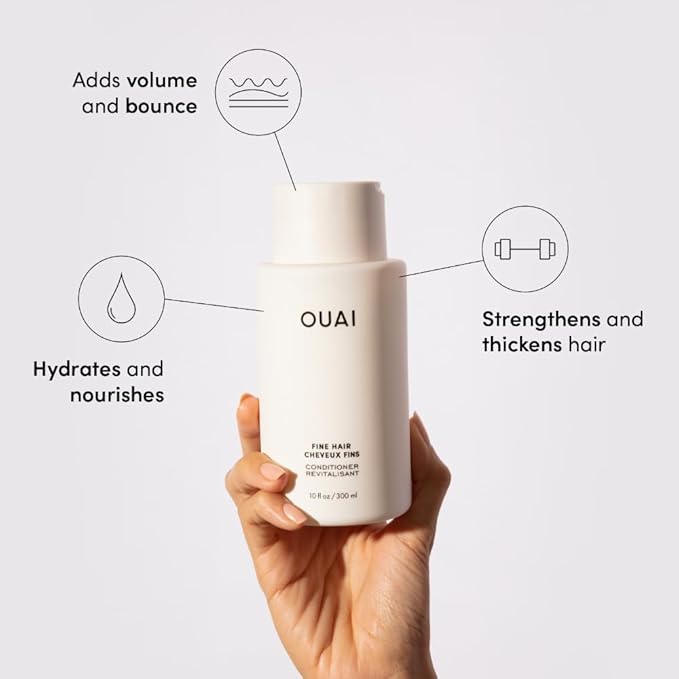 OUAI Fine Hair Shampoo & Conditioner Set, Travel Size - Volumizing Shampoo & Conditioner - With Strengthening Keratin, Biotin & Chia Seed Oil - Sulfate, Paraben & Phthalate Free (3 Oz) - Bloomnest
