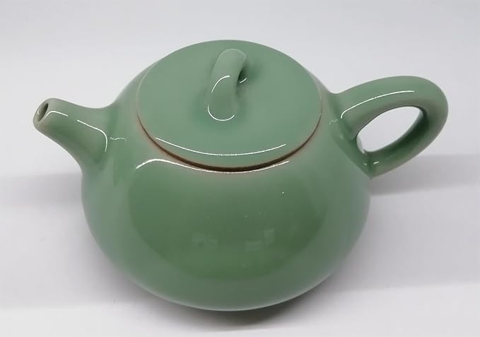 Handmade Celadon Teapot 120ml, Traditional Gongfu Tea Pot with Gift Box, Ceramic Stovetop Safe Teapot for Oolong & Pu-erh Tea - Bloomnest