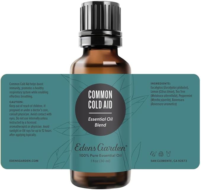 Edens Garden Common Cold Aid Essential Oil Blend- 100% Pure Premium Grade, Undiluted, Natural, Therapeutic, Aromatherapy, The Best for Skin, Humidifiers, Candle 118 ml (4 fl oz) - Bloomnest