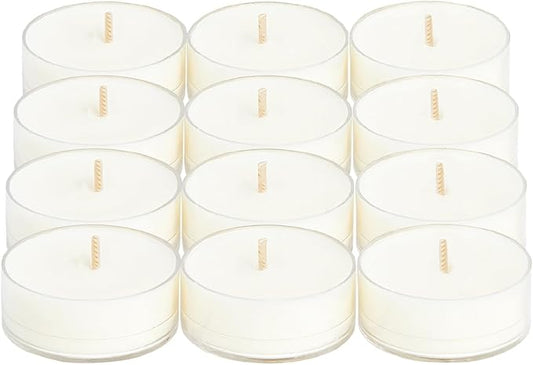 PartyLite Set of 12 Tea Lights Candles, Cedarwood & Vanilla Scent, Aromatherapy Scented Candles Gift Set, Up to 4 to 6 Hours Burn Time - Bloomnest