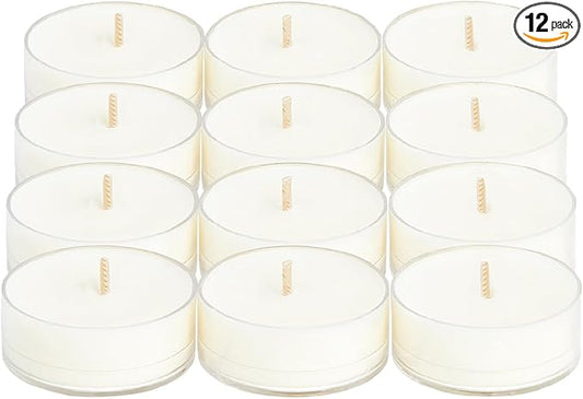 PartyLite Set of 12 Tea Lights Candles, Rose & Chamomile Scent, Aromatherapy Scented Candles Gift Set, Up to 4 to 6 Hours Burn Time - Bloomnest