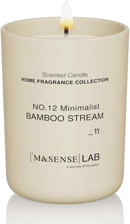 M&SENSE Natural Soy Candle| Bamboo Stream | 8.82 oz, 50H Burn | Minimalist Scented Candle for Relaxation, Gifting, Home Décor | for Bedroom, Office, Party Medium - Bloomnest