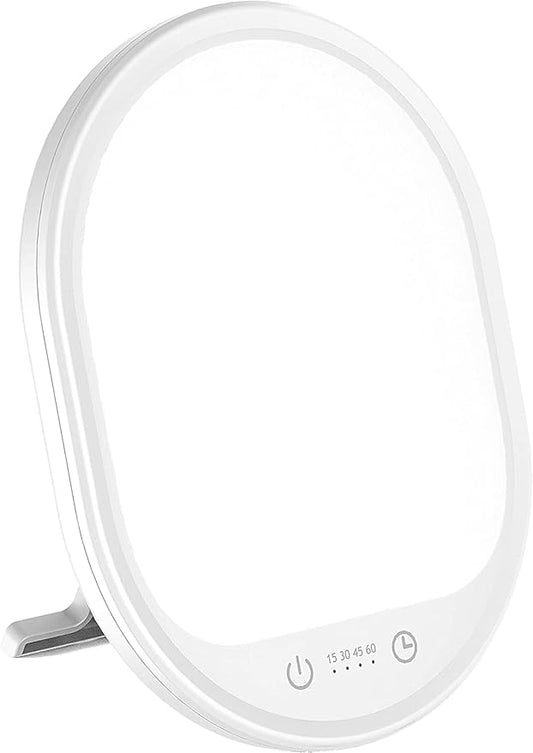 UV-Free 10000 Lux Daylight Lamp - Touch Control with 3 Brightness Levels & 4 Timer Functions, Large Surface & Rotatable Stand for Home/Office - Bloomnest