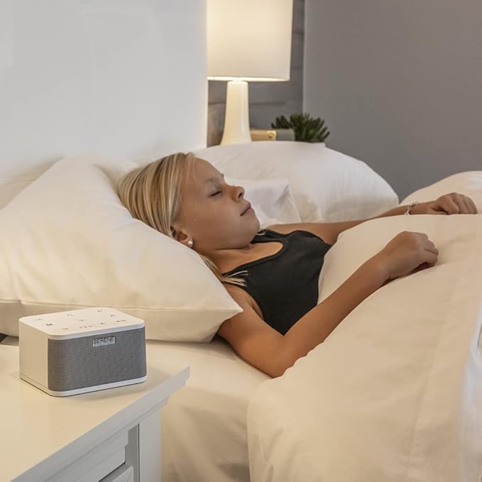 Serene Evolution 45 Sound Portable White Noise Machine - Sleep Sound Machine for Adults, Kids, Baby, Home, Office Privacy - White Noise Machine for Office - Nature Sound Machine - White Noise Maker - Bloomnest