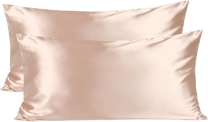 Yanibest Satin Pillowcase, King Size Pillow Cases Set of 2 - Silk Pillow Cases for Hair and Skin with Zipper, Silk Pillow Cases King for 20"x36", Exquisite Packaging for Women Men - Bloomnest