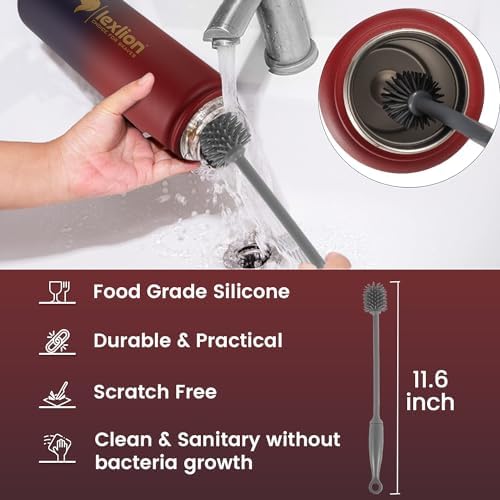 Lexlion Tea Infuser Water Bottle 32 Oz – Triple Wall Insulated Stainless Steel, Loose Leaf & Fruit Strainer, 3 Leakproof Lids, BPA-Free Silicone Sleeve, Reusable Thermal Mug - Bloomnest