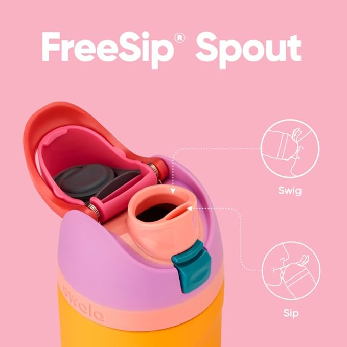 Owala FreeSip Insulated Stainless Steel Water Bottle with Straw for Sports, Travel, and School BPA-Free Sports Water Bottle, 24 oz, Tropical Owala