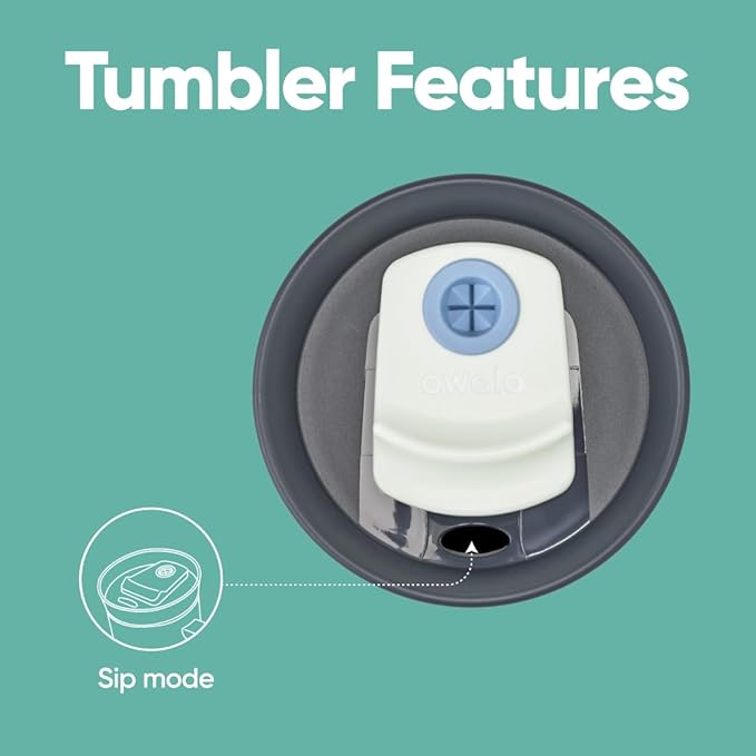 Owala Stainless Steel Triple Layer Insulated Travel Tumbler with Spill Resistant Lid and Straw, BPA Free, 24 oz, Black/Grey (Foggy Tide) (Pack of 12)