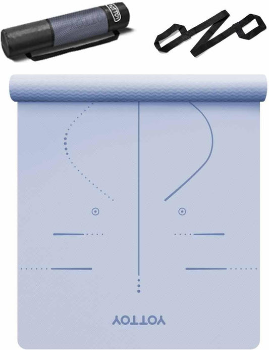 YOTTOY Yoga Mat, 72"x 32"x1/3" Extra Wide Non-Slip Exercise Fitness Yoga Mats,Eco-Friendly TPE Exercise Mats for Women Men Home Workout with Strap Bag
