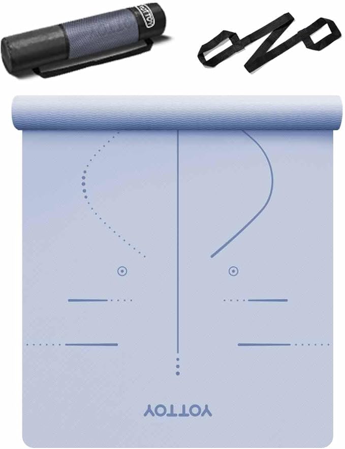 YOTTOY Yoga Mat, 72"x 32"x1/3" Extra Wide Non-Slip Exercise Fitness Yoga Mats,Eco-Friendly TPE Exercise Mats for Women Men Home Workout with Strap Bag - Bloomnest