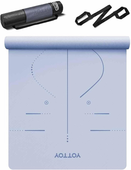 YOTTOY Yoga Mat, 72"x 32"x1/3" Extra Wide Non-Slip Exercise Fitness Yoga Mats,Eco-Friendly TPE Exercise Mats for Women Men Home Workout with Strap Bag - Bloomnest