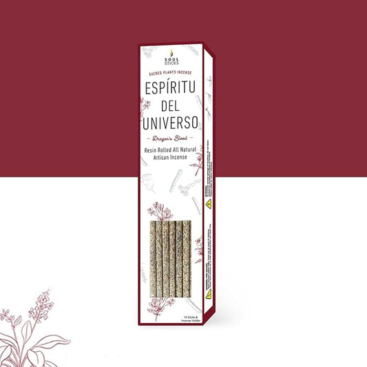 SOUL STICKS Handcrafted 10pcs Resin Artisan Incense Sticks Non-Toxic & Long Lasting Aromatic Sticks for Yoga Meditation Relaxation Aromatherapy Cleansing & Purification (Dragon's Blood) SoulSticks