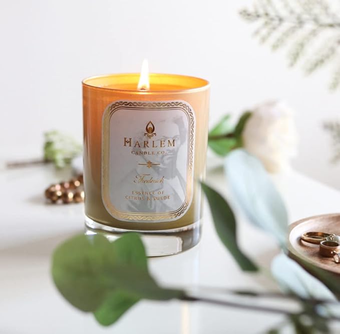HARLEM CANDLE CO. Frederick - Luxury Scented Soy Candle, 11 oz - 80-Hour Burn Time | Bergamot, Yuzu, Cardamom, Suede, Sandalwood | Scented Candles for Home - Bloomnest
