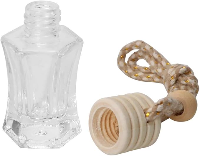 Car Aromatherapy Essential Oil Diffuser Bottle,10 Pack Car Air Freshener Bottle Empty Hanging Perfume Bottle Fragrance Decor Accessories Auto Window Ornament (hexagon) - Bloomnest