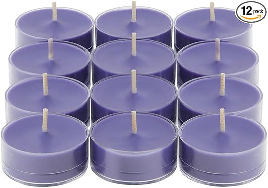 PartyLite Tea Lights Candles, Lavender and Tonka Bean with Soft Musk Scent, Gift Set of 12, Aromatherapy with up to 4 to 6 Hours Burn Time, Ideal for Home Decor, Holiday Gifting & Celebration - Bloomnest
