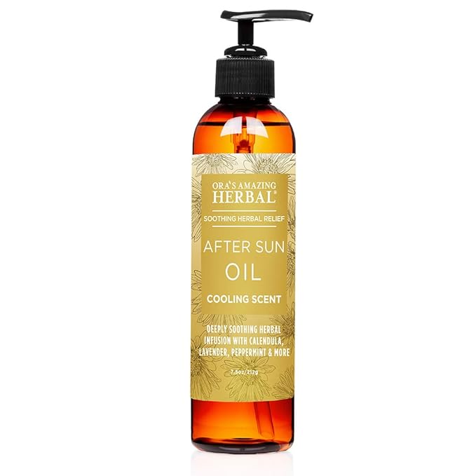 Ora's Amazing Herbal After Shave Oil For Women, After Sun and Dry Skin Moisturizer, Botanical Nourishing Herbs and Essential Oils, Razor Burn, Sunburn Relief, 7.5 oz with Pump - Bloomnest