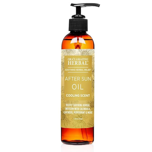 Ora's Amazing Herbal After Shave Oil For Women, After Sun and Dry Skin Moisturizer, Botanical Nourishing Herbs and Essential Oils, Razor Burn, Sunburn Relief, 7.5 oz with Pump - Bloomnest