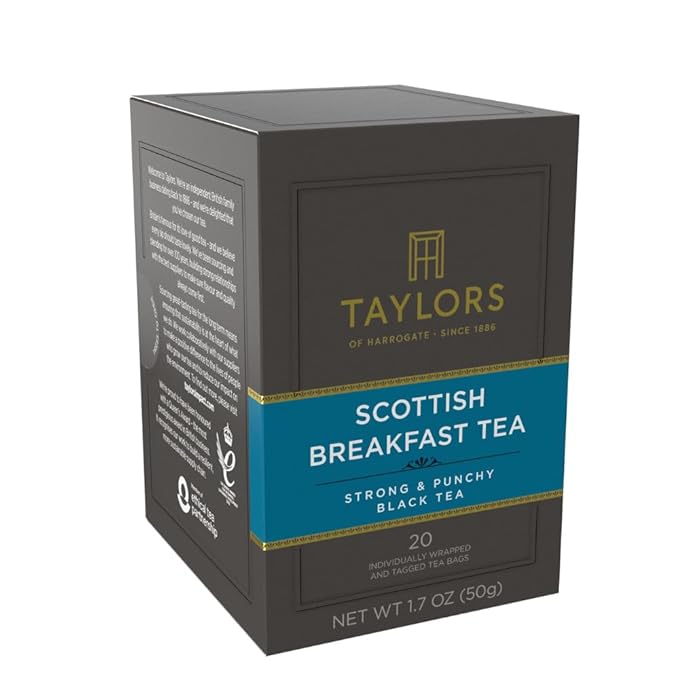 Taylors of Harrogate Scottish Breakfast Black Tea Individually Wrapped Bags, 20 Count (Pack of 6), Strong, Malty and Full, Caffeinated, Enjoy Hot or Iced, 120 Teabags Total - Bloomnest