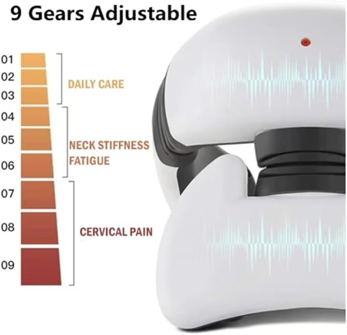 Intelligent Neck Massager 6 Modes 9 Gears TENS Pulse Heating Cervical Massager (Pink)