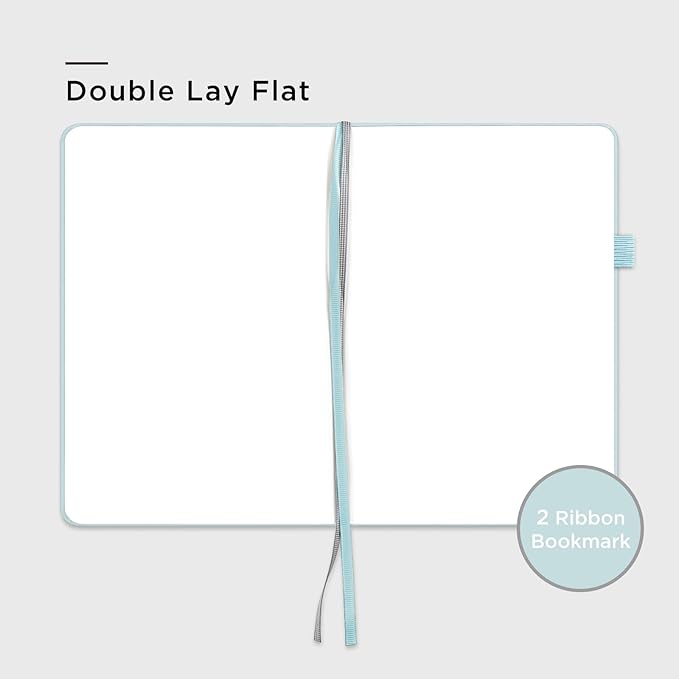 &And Per Se Blank Journal Notebook, 160 Pages, A5 5.7 x 8 inches 100 gsm Thick Paper Notebook Journals for Writing, Hardcover Notebook(1 Pack, cyan) - Bloomnest