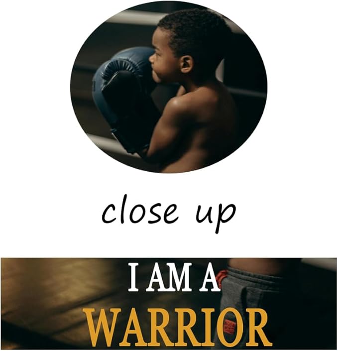 Inspirational Boxing Poster "I Am A Warrior" Quote Martial Arts Motivation Gym Wall Art for Fighter Spirit Motivational Wall Decor for Boxing Gym Sports Room Home Bedroom Framed [12" W X 18" H] - Bloomnest