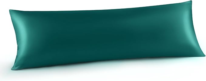 INFIIXSO Body Pillow Cover with Zipper, Luxury Mulberry Silk Body Pillow Case 20x54 Inches, Ultra Smooth and Soft Cooling Long Pillowcase, Gift for Women, Men(Teal) - Bloomnest