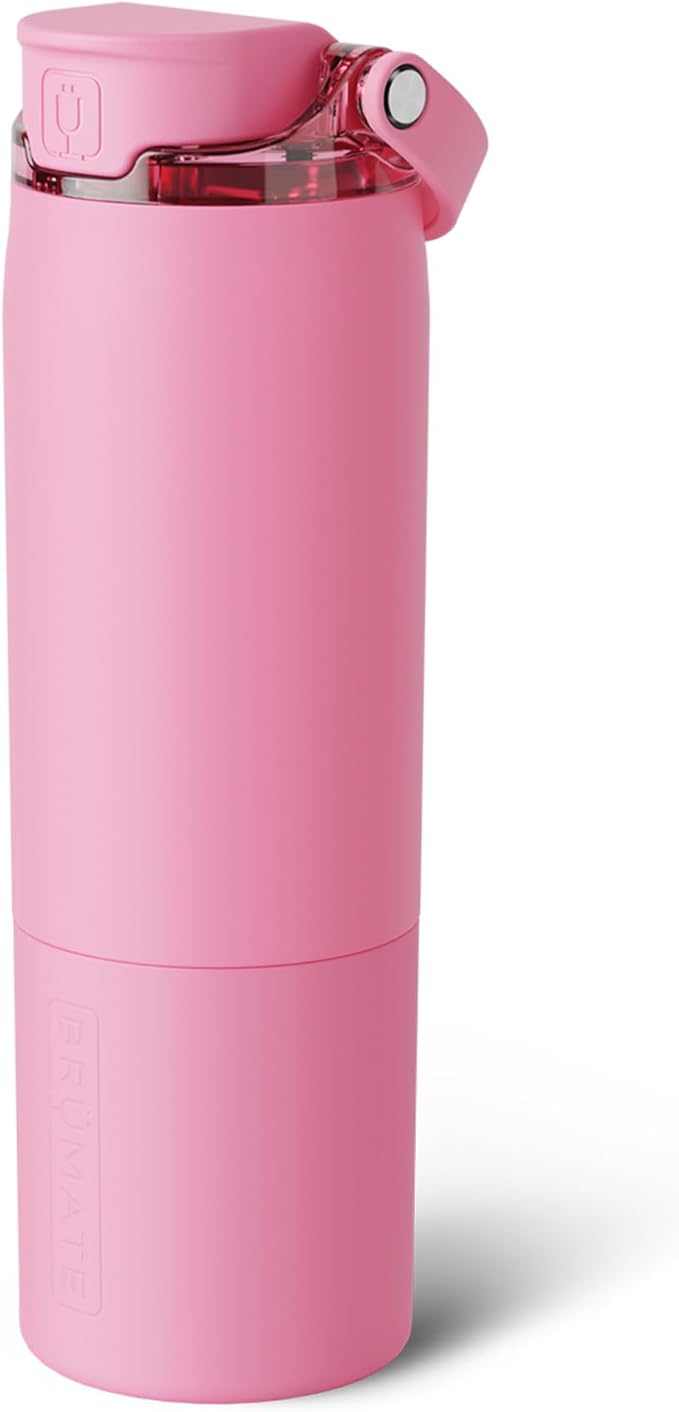 BrüMate Rise 25oz Water Bottle With 100% Leakproof Covered Silicone Straw | Insulated Stainless Steel Water Bottle | Cup-Holder Friendly | Fast Flow | Soft Sip Silicone Spout | BPA-Free (Primrose) Br%C3%BCMate