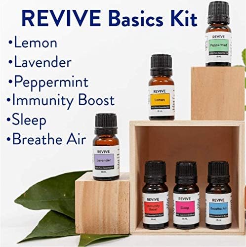 Aromatherapy Kits by Revive Essential Oils - 100% Pure Therapeutic Grade, Diffuser, Massage, Aromatherapy (Basics Kit) - Bloomnest