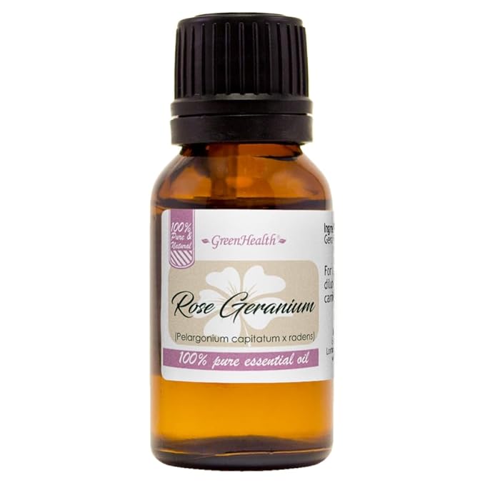 GreenHealth - Rose Geranium 100% Pure Therapeutic Grade Essential Oil -15ml Greenals
